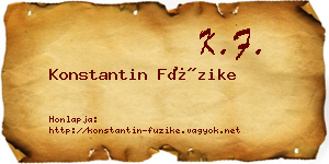 Konstantin Füzike névjegykártya